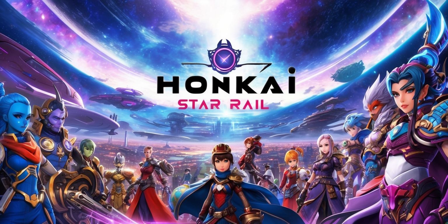 A vibrant and dynamic scene from the Honkai Star Rail game, featuring a Vast and expansive sci-fi landscape with intricate details, set against a stunning celestial backdrop with shades of deep blues and purples, populated by characters with unique facial features, diverse skin colors, and distinctive outfits, including intricate armor and weapons, with a mix of futuristic and mystical elements, and a sense of adventure and exploration, with bold lines, and a stylized aesthetic, capturing the essence of the game's immersive world and captivating storyline.