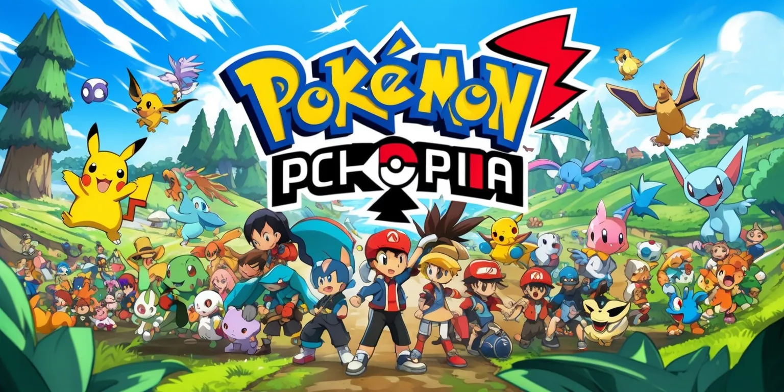 A vibrant and detailed illustration of the Pokopia game, featuring a variety of colorful Pokémon characters and their trainers, set against a lively and dynamic background with rolling hills, towering trees, and a bright blue sky, with the game's logo prominently displayed in a bold, modern font with bright colors and sleek lines, incorporating a mix of digital and hand-drawn elements, with the characters and scenery carefully arranged to create a sense of depth and energy, and the overall style inspired by popular anime and video game art, with a focus on capturing the excitement and adventure of the game.
